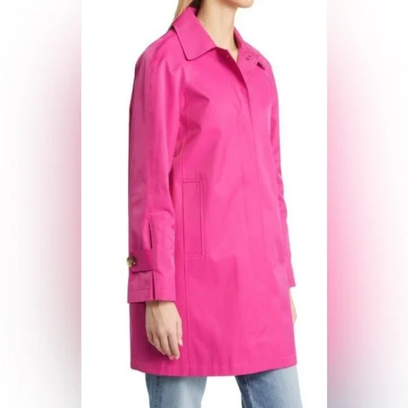 Sam Edelman Mac Water Repellent Cotton
Blend Raincoat trench fuchsia NWOT XL - Picture 3 of 16
